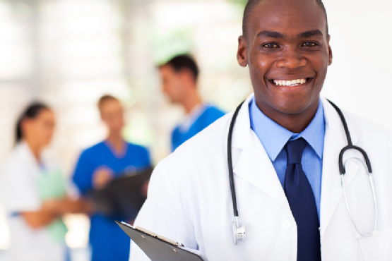 handsome african american medical doctor